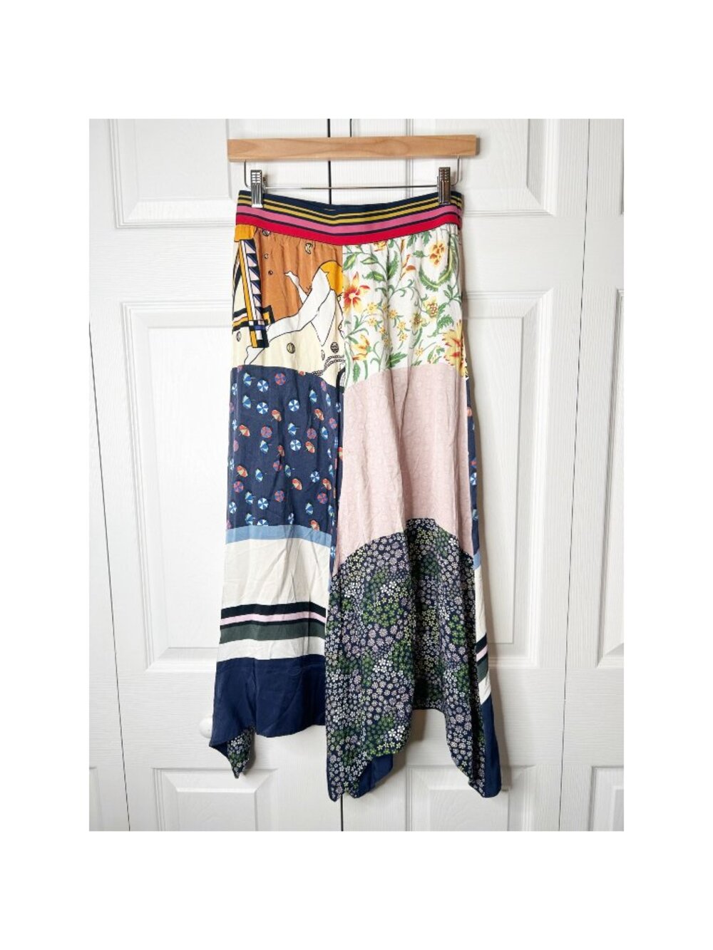 See by Chloe Summer Patchwork Handkerchief Skirt Women's Size 38 (US 6)